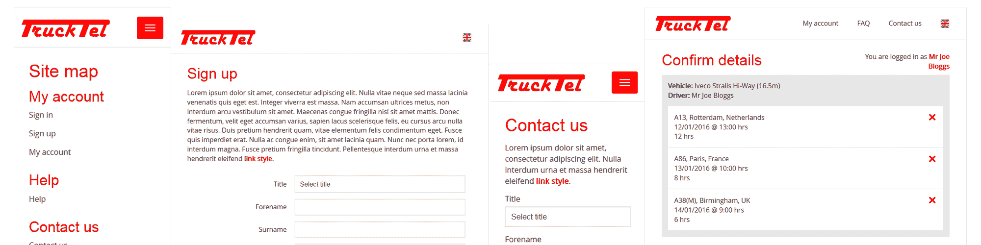 Screenshot of the TruckTel case study by Michael Saunders