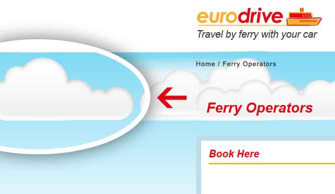 Screenshot of the Eurodrive CSS3 animated clouds