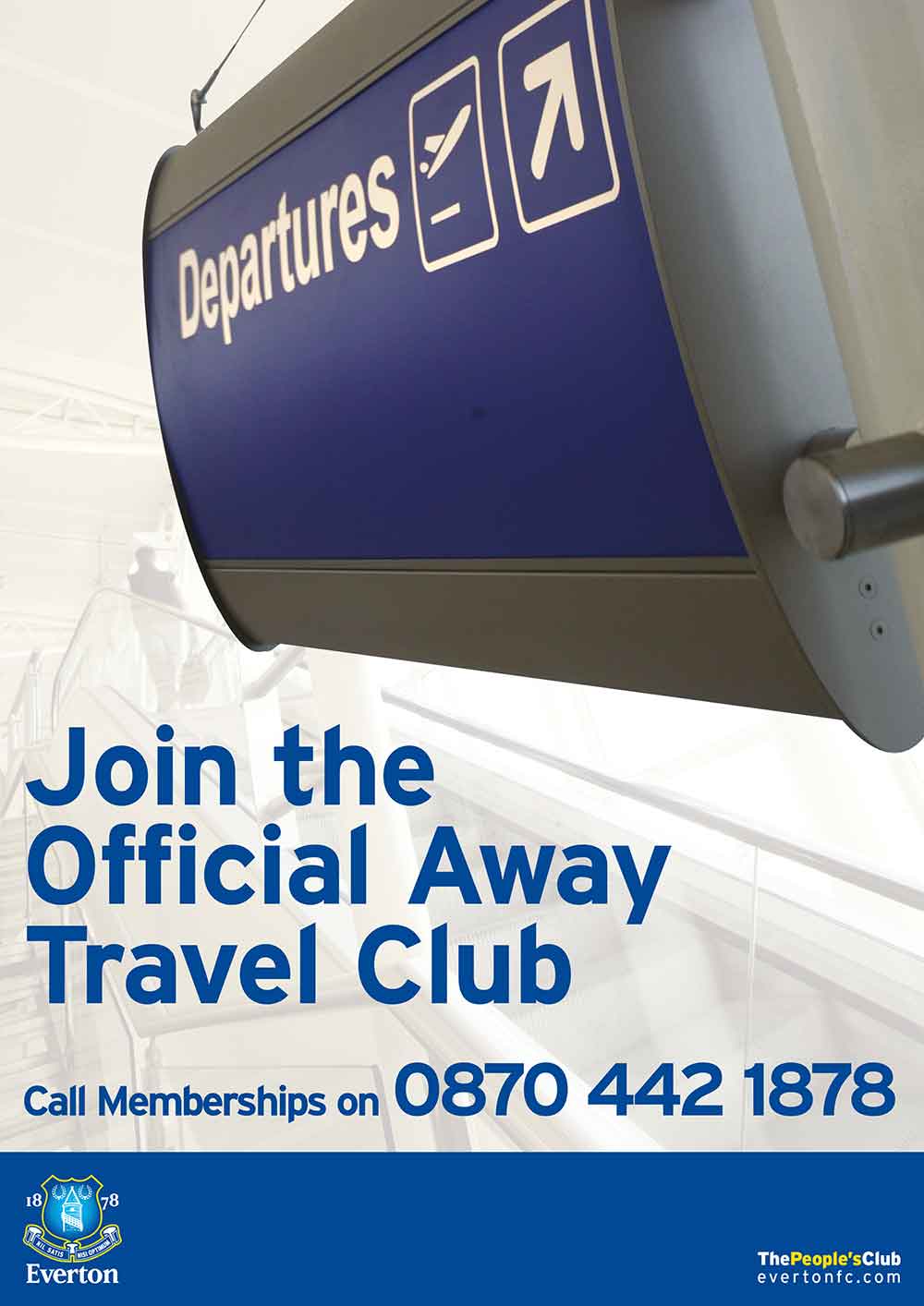 Screenshot of the Everton Football Club official away travel club advert