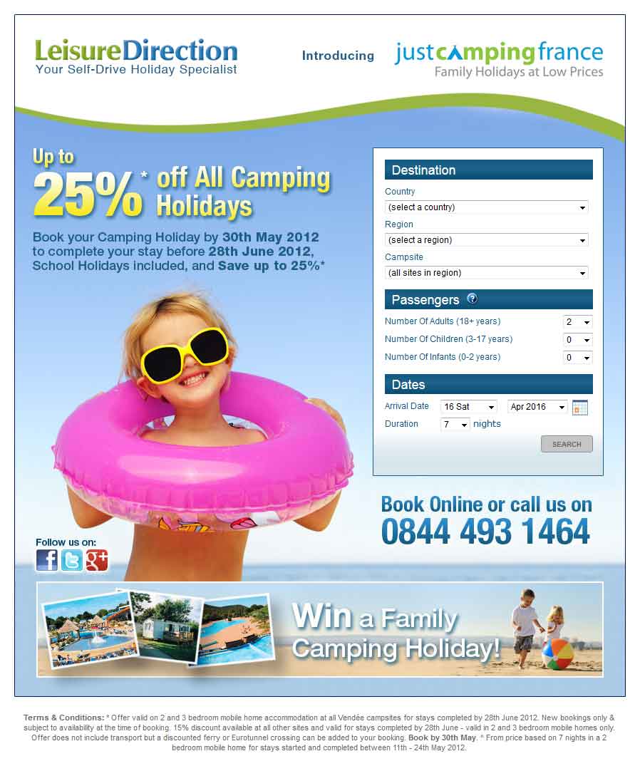 Screenshot of the Leisure Direction Travel email newsletter
