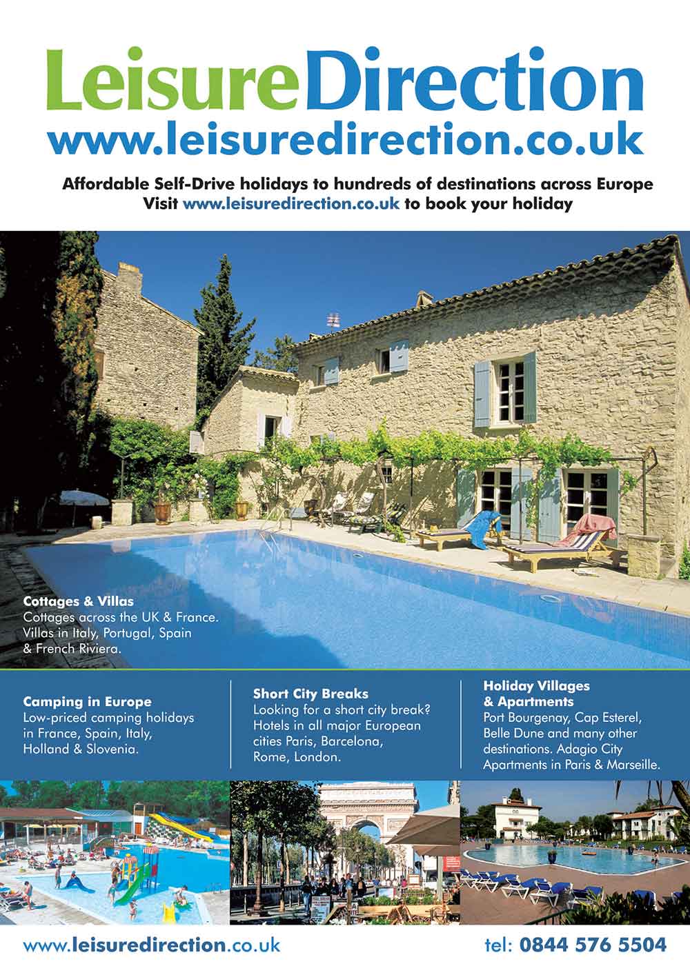 Screenshot of the Leisure Direction Travel magazine advert