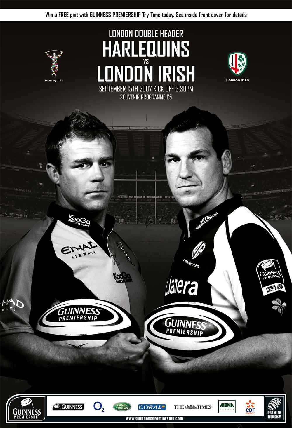 Screenshot of the London Double Header matchday programme front cover side two