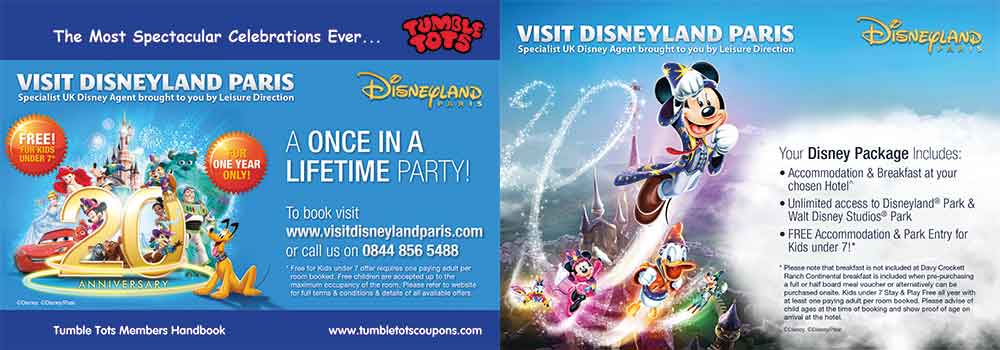 Screenshot of the Visit Disneyland Paris Tumble Tots voucher
