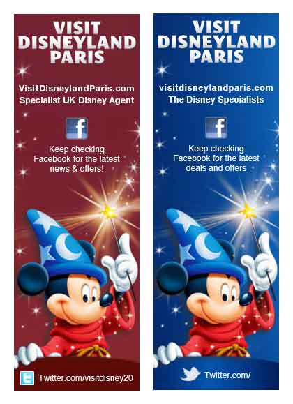 Screenshot of the Visit Disneyland Paris social media web banners