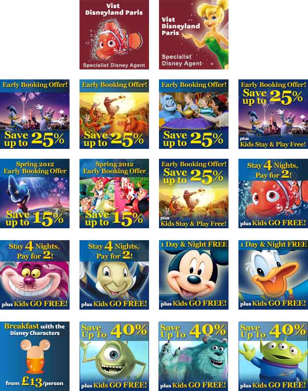 Screenshot of the Visit Disneyland Paris web banners