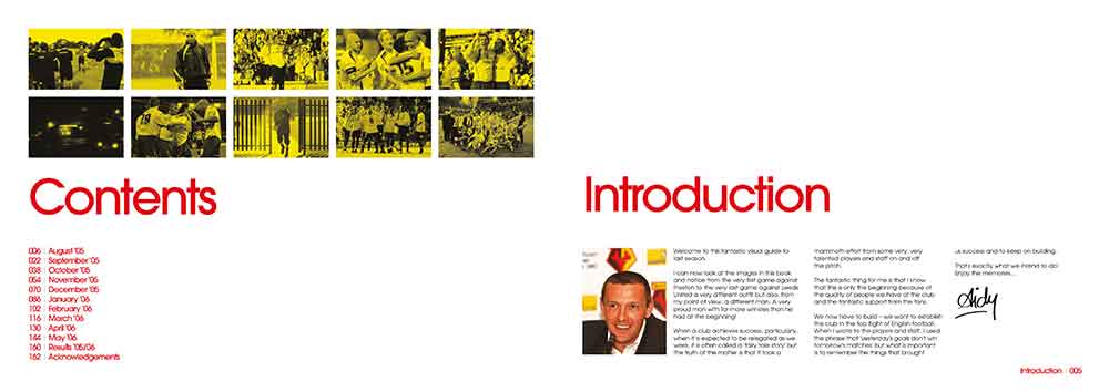 Screenshot of the Watford Football Club picture book double page spread