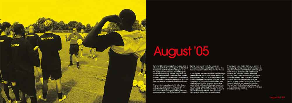 Screenshot of the Watford Football Club picture book double page spread