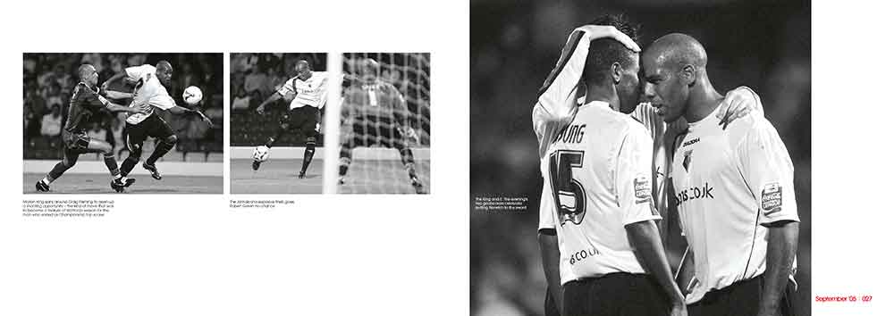Screenshot of the Watford Football Club picture book double page spread