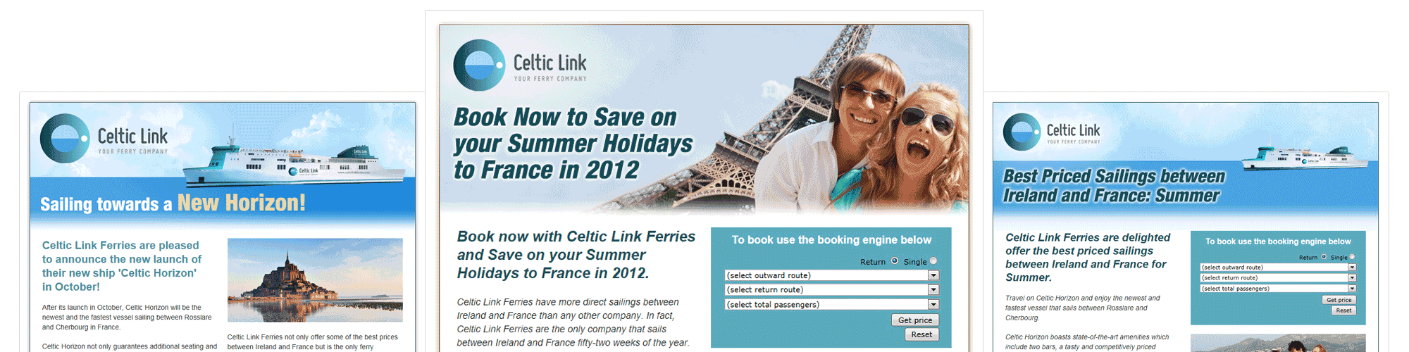 Screenshot of the Celtic Link Ferries case study by Michael Saunders