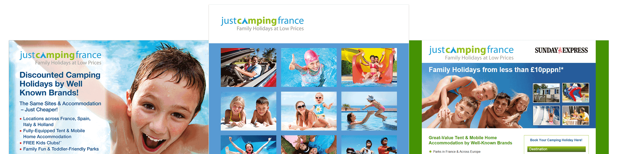 Screenshot of the Just Camping France case study by Michael Saunders